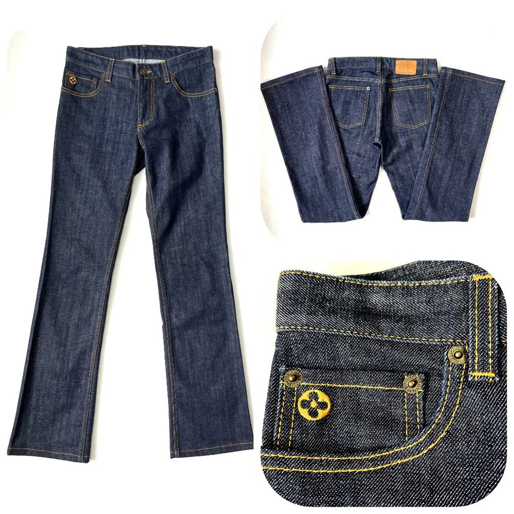 Auc Louis Vuitton Toile denim straight leg jeans - Picture 13 of 15